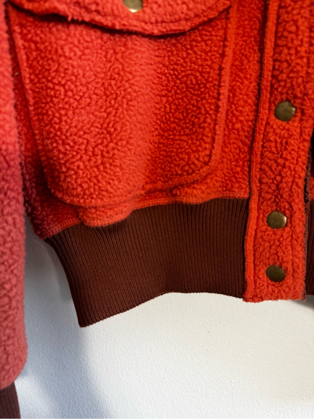 Free People We The Free Shasta Cardi Orange Bomber Jacket size Small - Picture 8 of 10